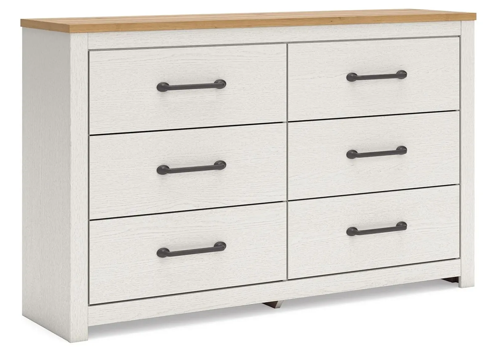 Linnocreek - White / Warm Brown - Six Drawer Dresser