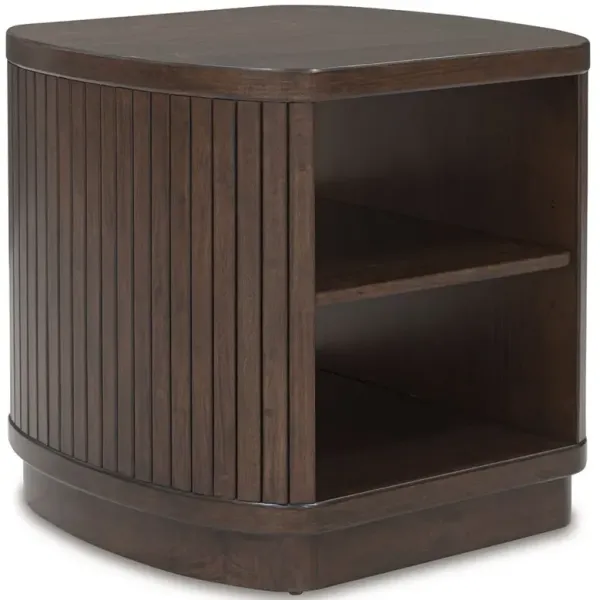 Korestone - Dark Brown - Square End Table
