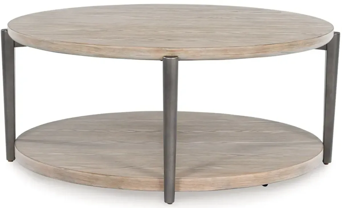 Dyonton - Light Grayish Brown - Round Cocktail Table