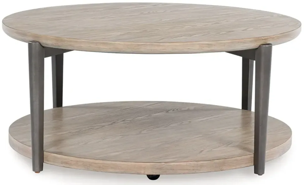 Dyonton - Light Grayish Brown - Round Cocktail Table