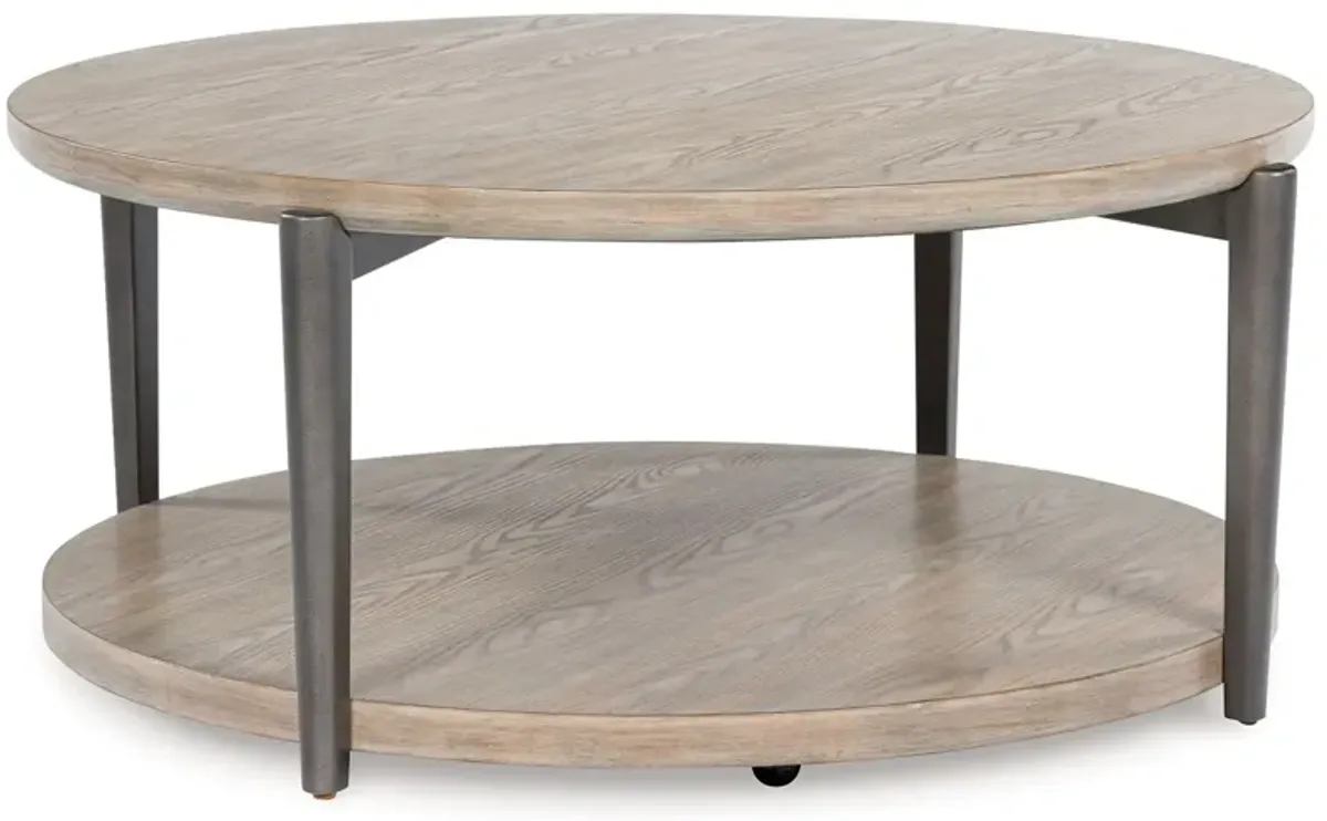 Dyonton - Light Grayish Brown - Round Cocktail Table