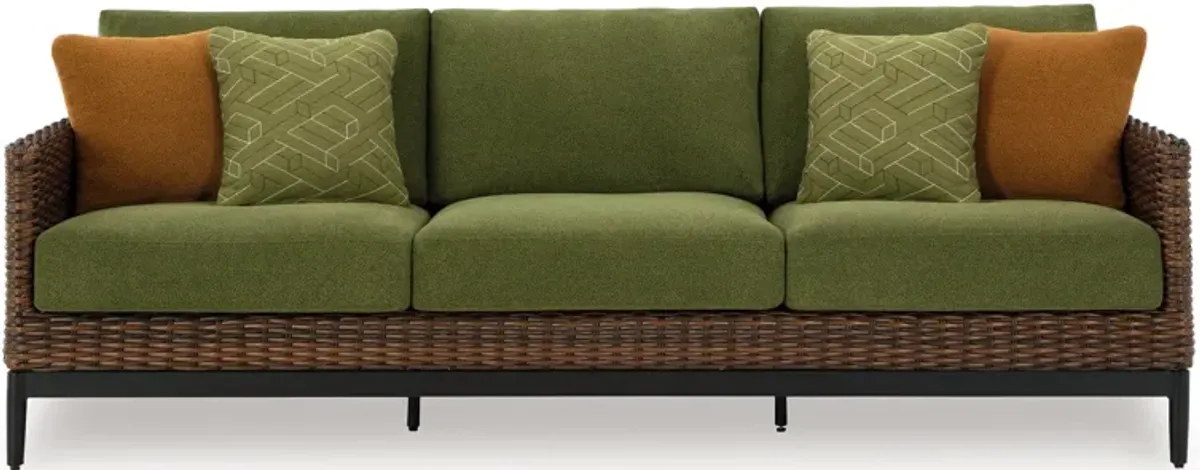 Horizon Hall - Brown / Green - Sofa With Cushion