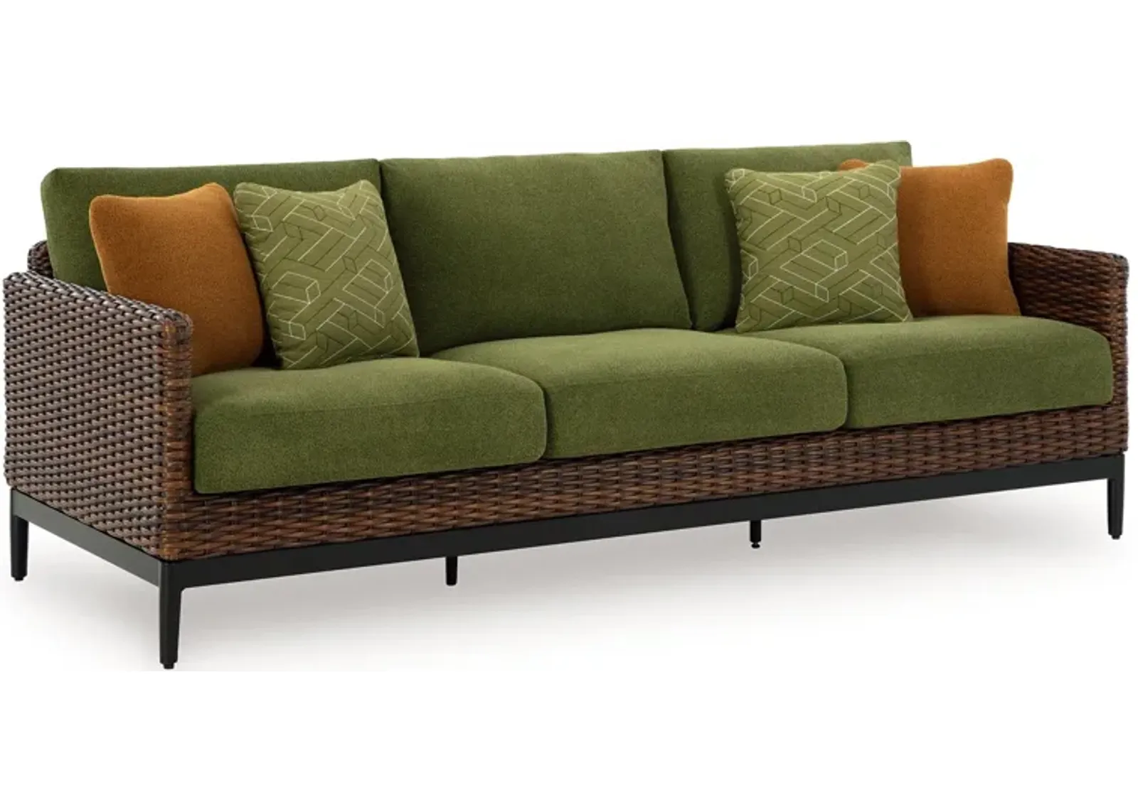 Horizon Hall - Brown / Green - Sofa With Cushion