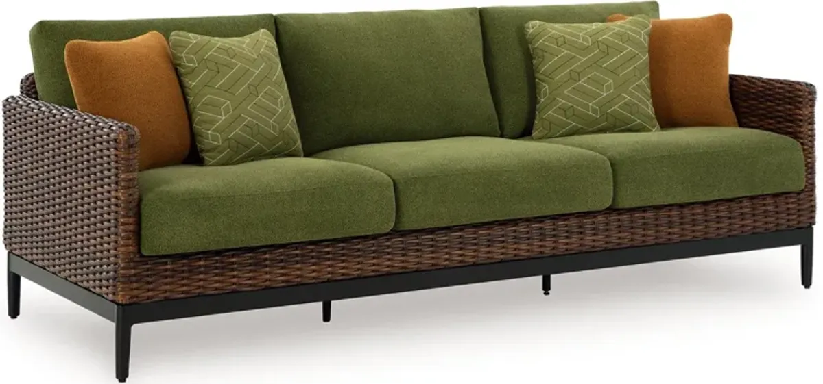 Horizon Hall - Brown / Green - Sofa With Cushion