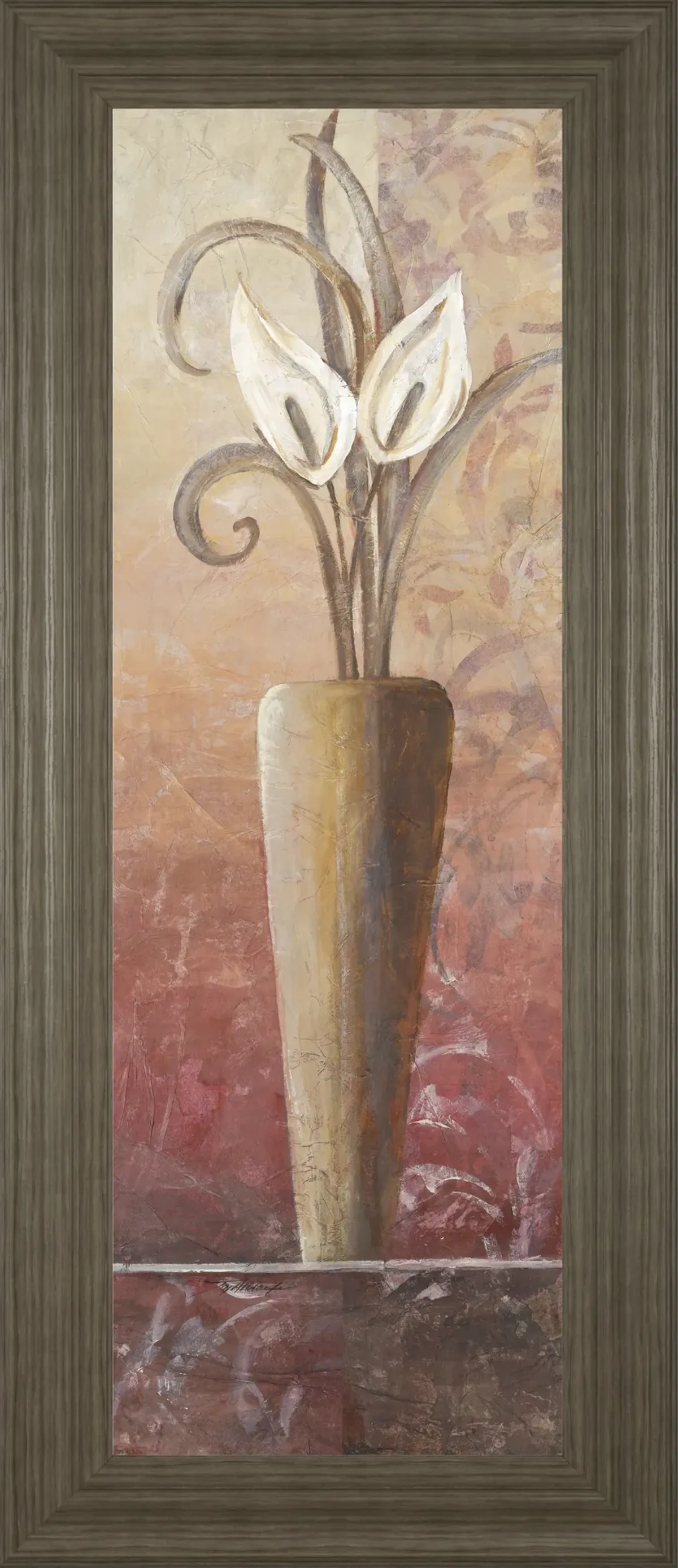 Flower In Vase I - Framed Print Wall Art - Red