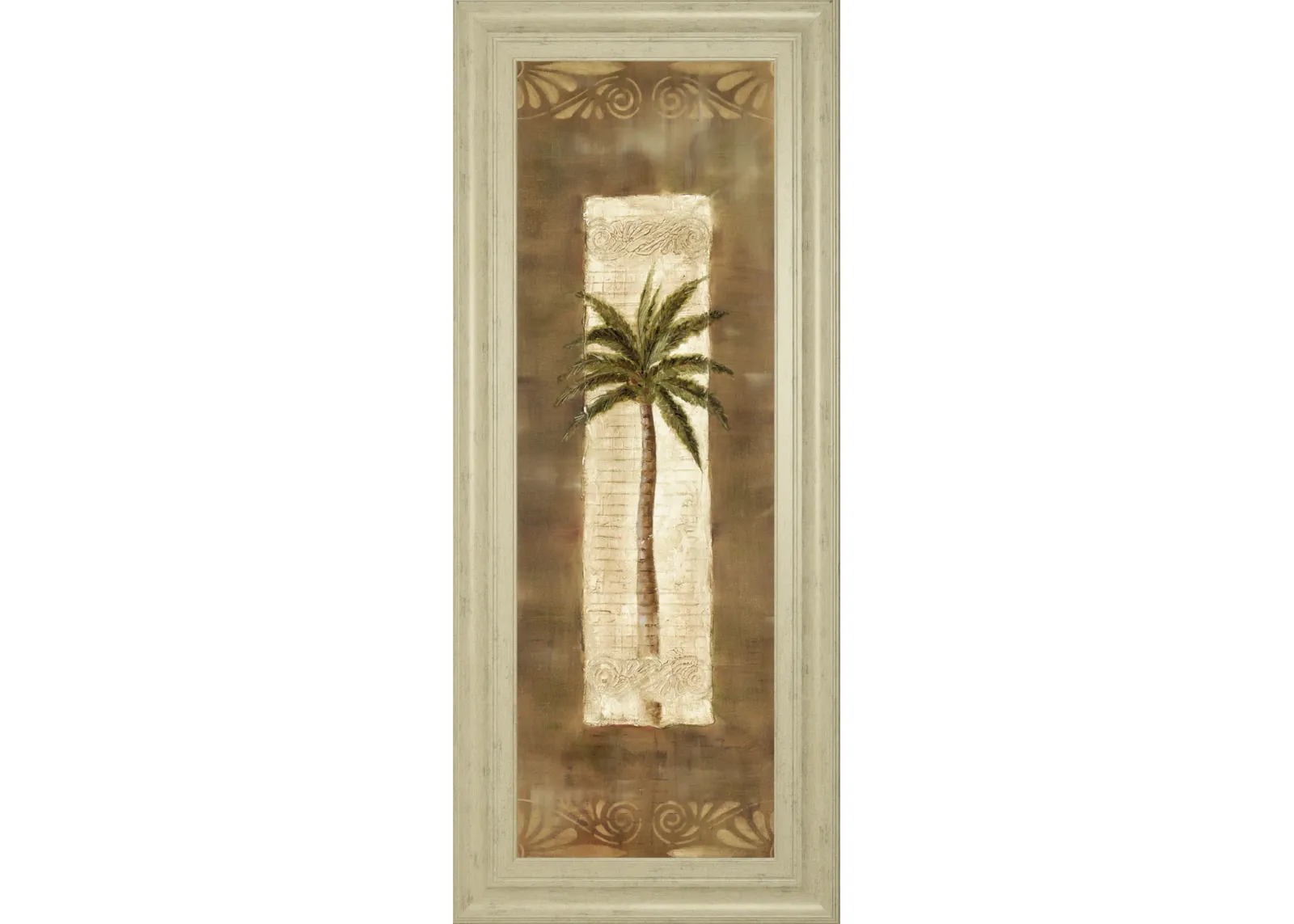 Scroll Palm Il By Carol Robinson - Framed Print Wall Art - Beige