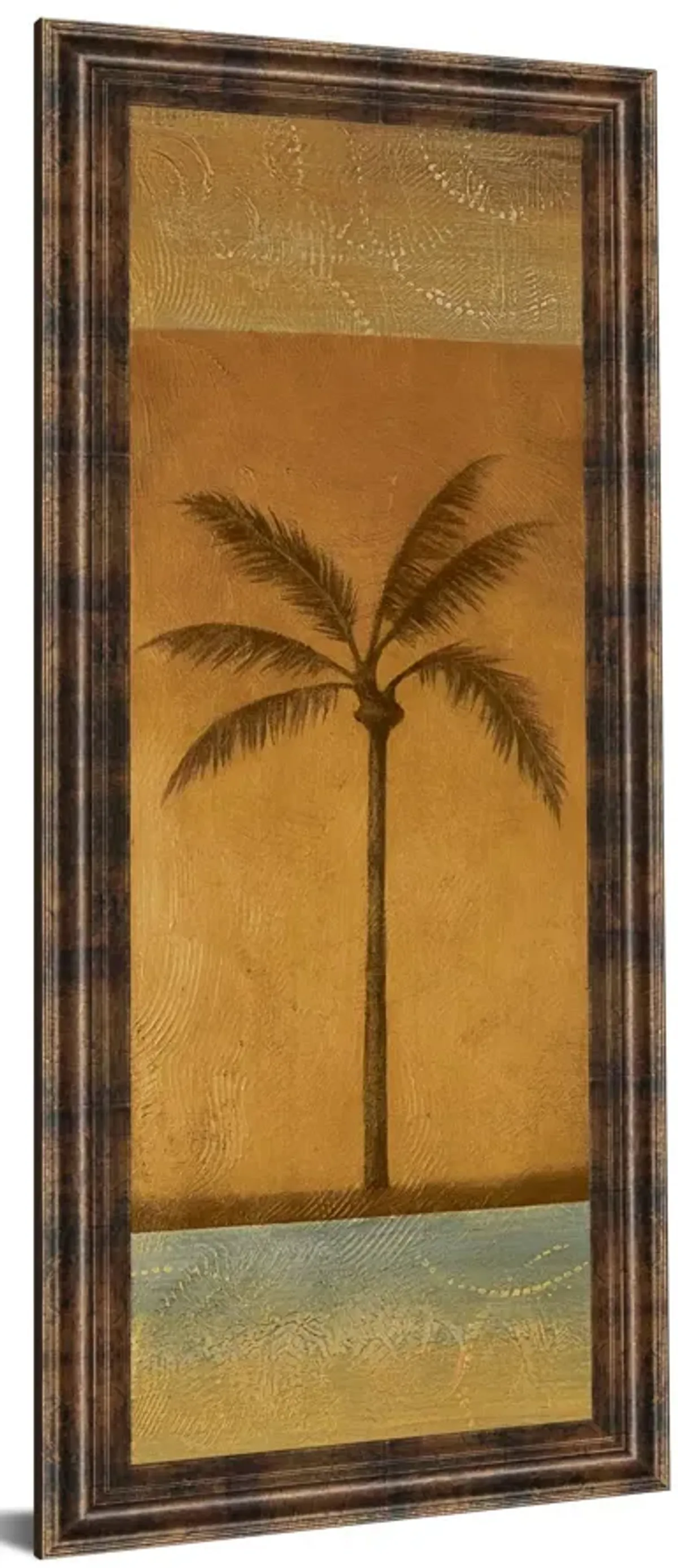 Golden Palm I By Jordan Grey - Framed Print Wall Art - Dark Brown