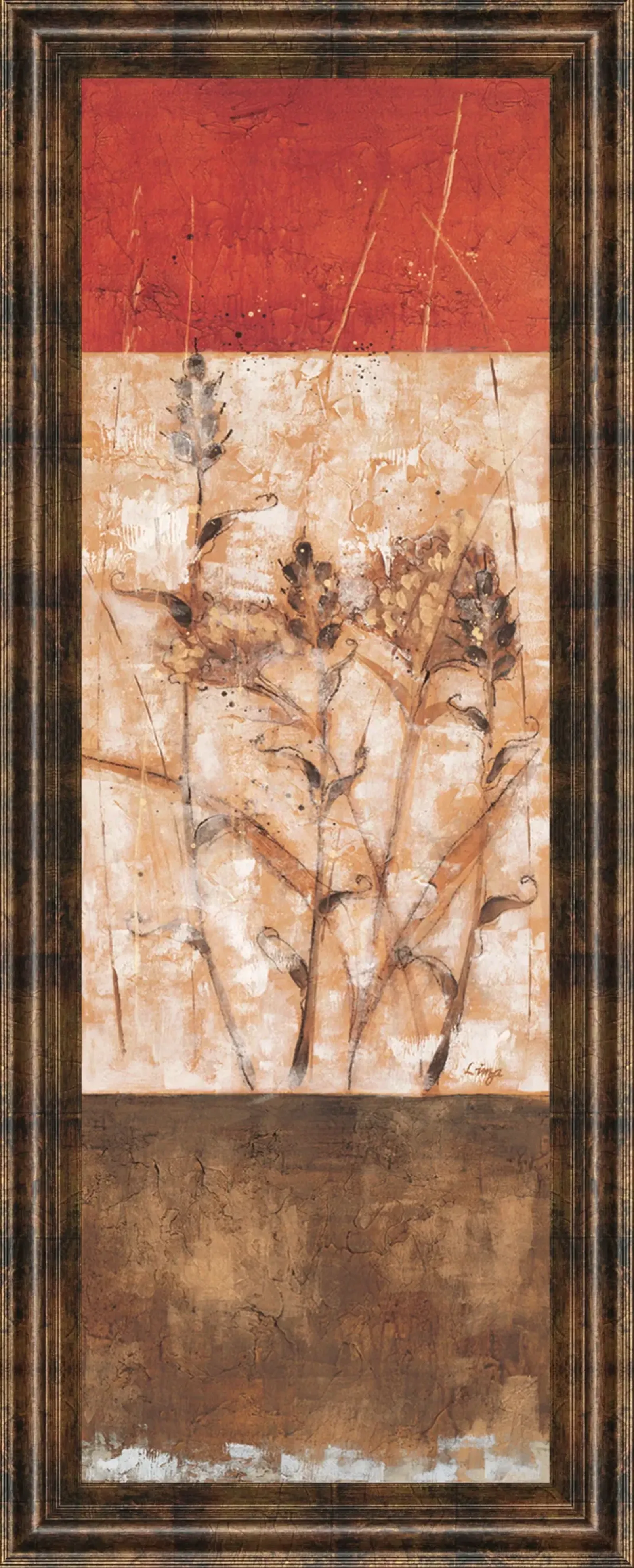 Fresco I By Loretta Linza - Framed Print Wall Art - Beige