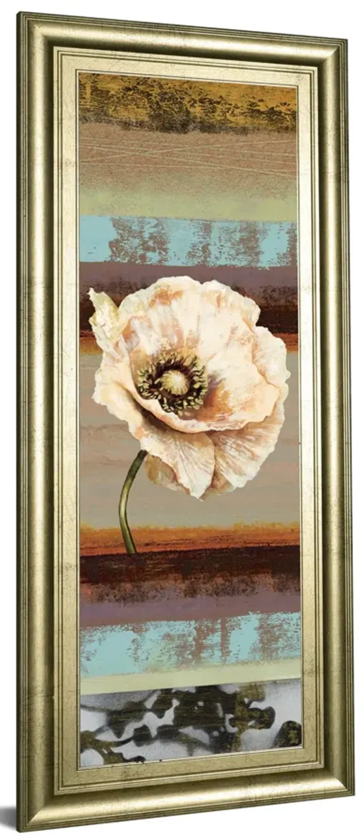 Elemental Poppy Il By Selina Werbelow - Framed Print Wall Art - Blue