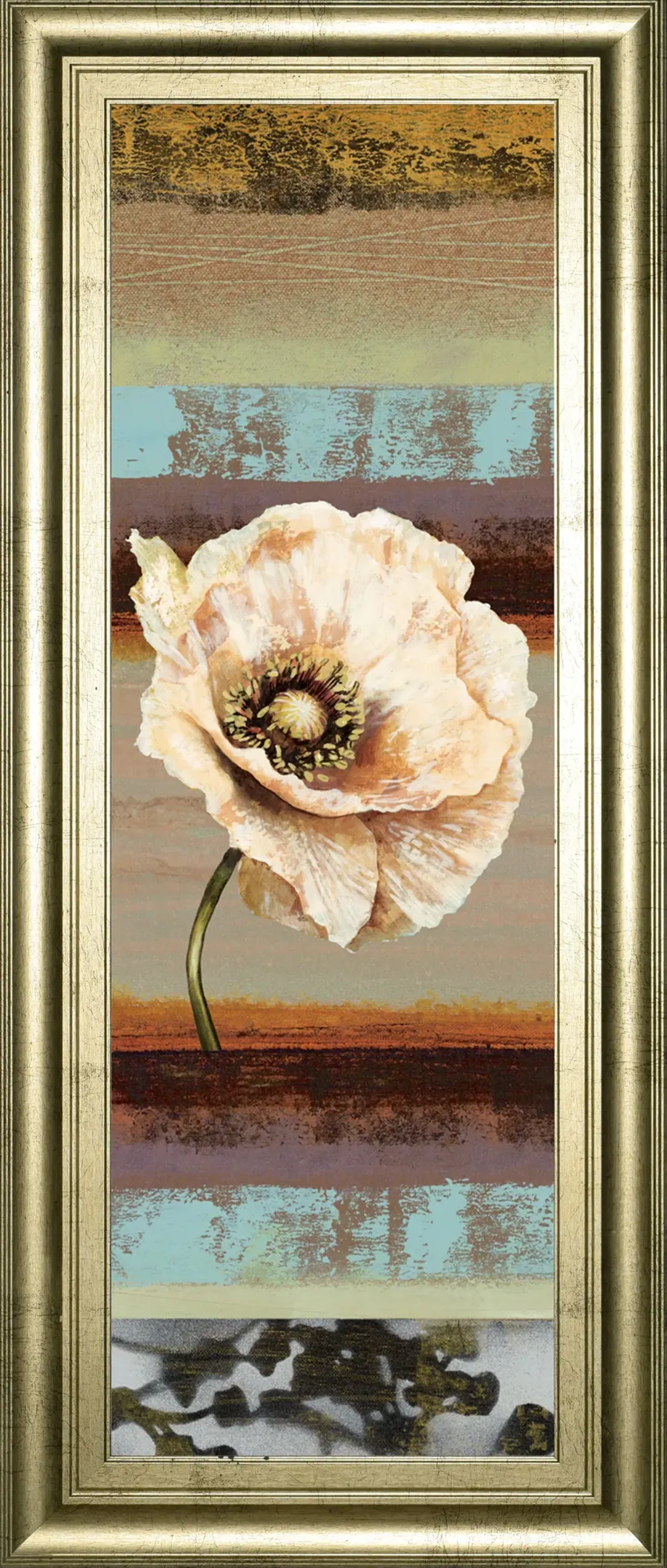 Elemental Poppy Il By Selina Werbelow - Framed Print Wall Art - Blue