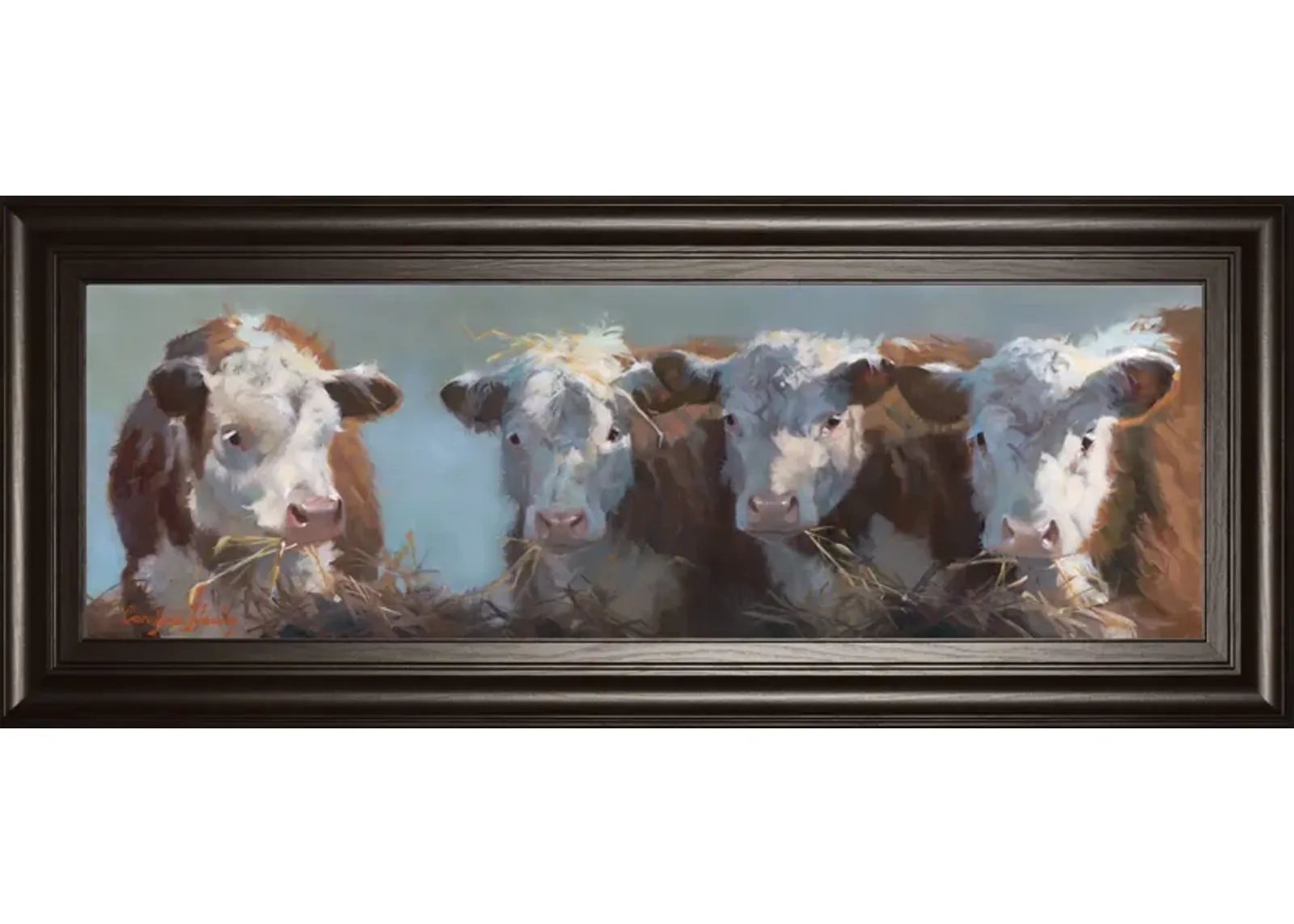 Little Bull & The Babes By Carolyne Hawley - 18 x 42 - White