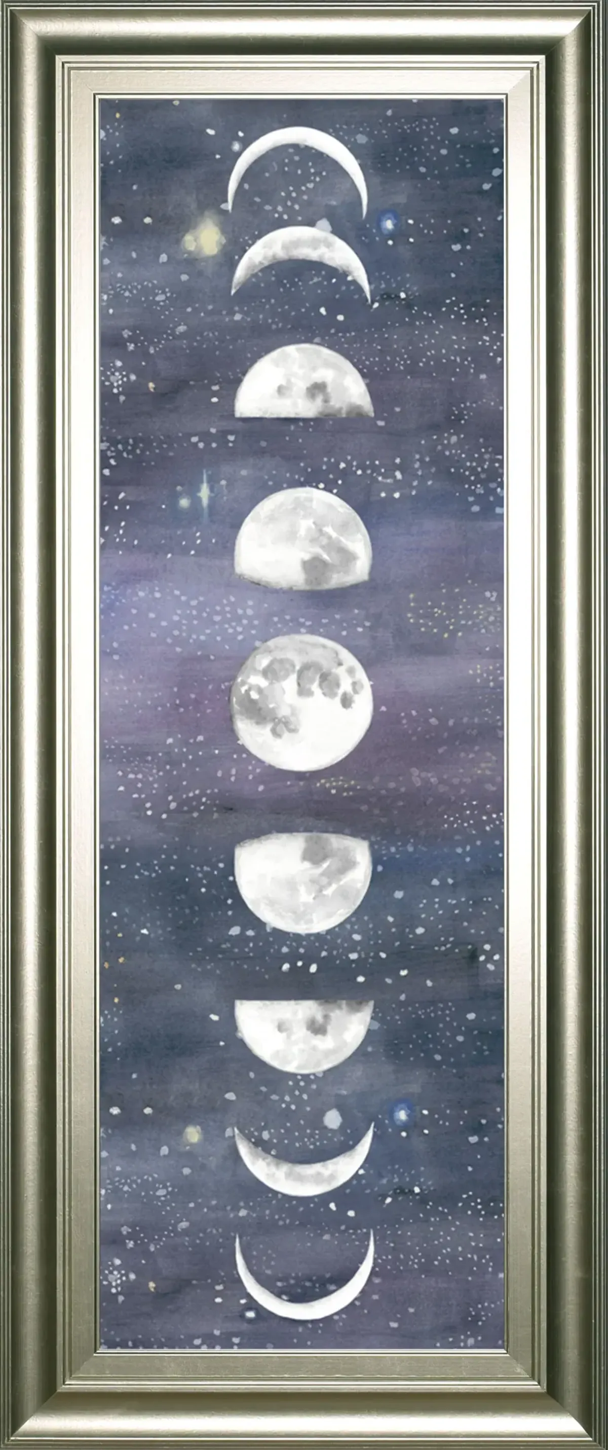 Moon Chart Il By Naomi Mccavitt - Framed Print Wall Art - Blue