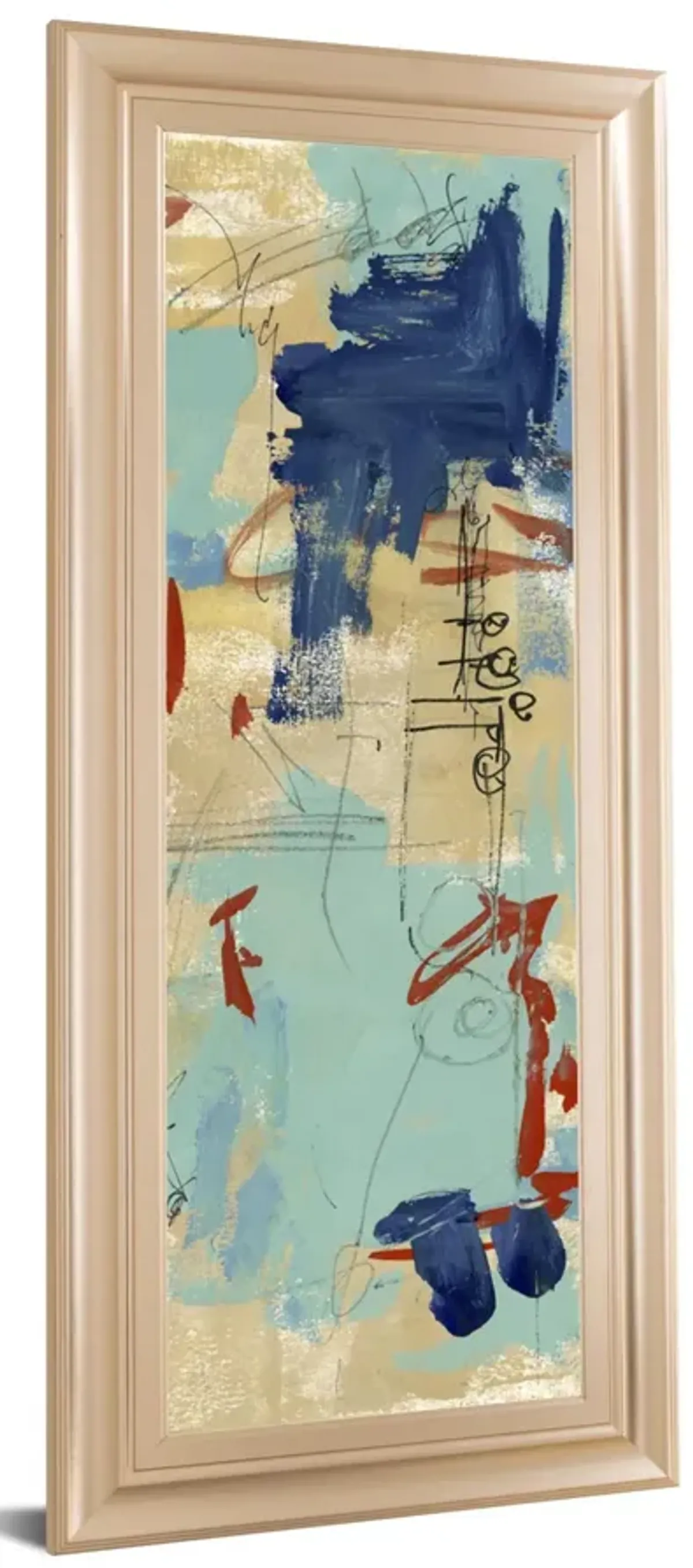 Composition 4a By Melissa Wang - Framed Print Wall Art - Blue