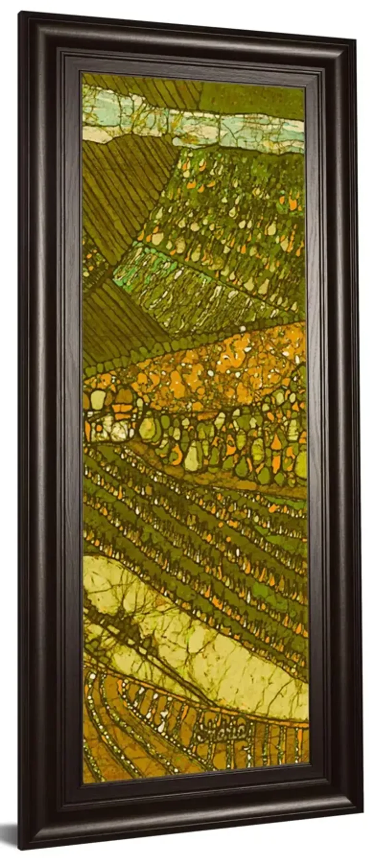 Vneyard Batik Il By Andrea Davis - Framed Print Wall Art - Green