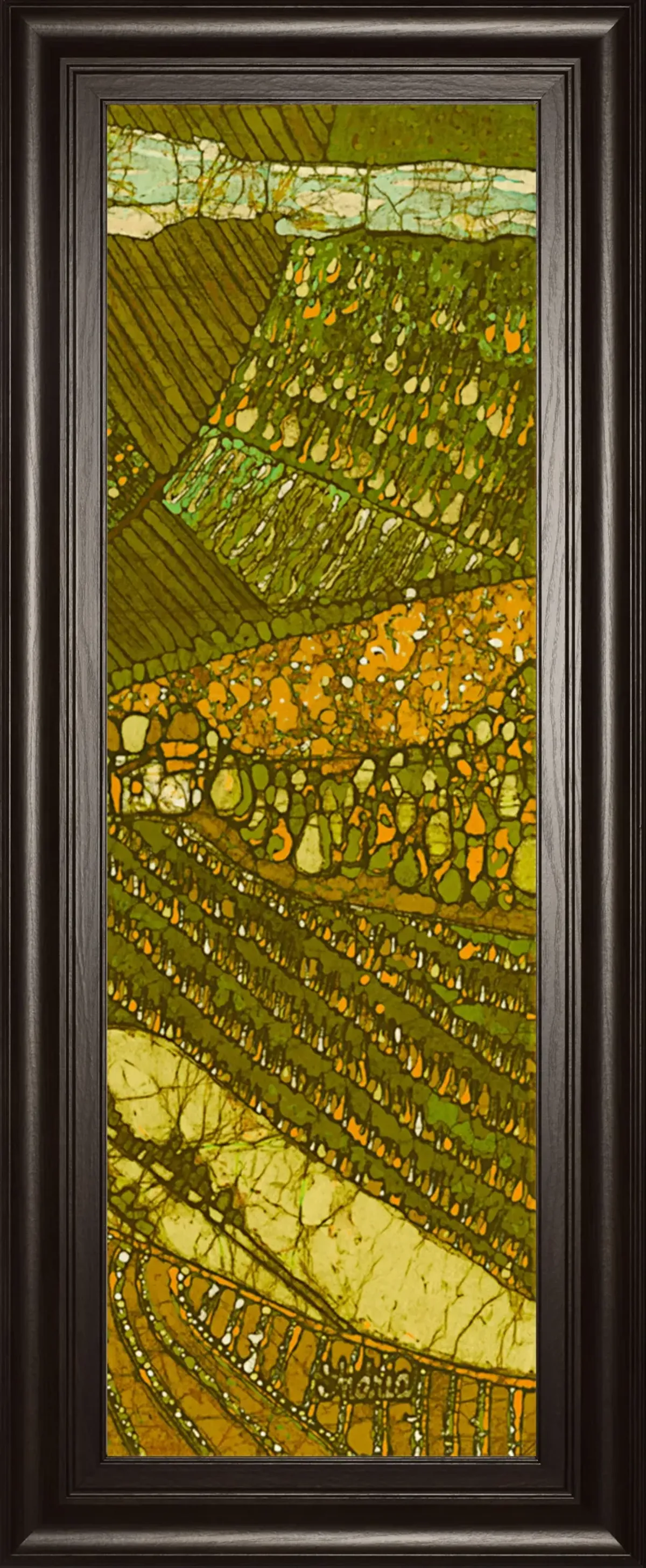 Vneyard Batik Il By Andrea Davis - Framed Print Wall Art - Green