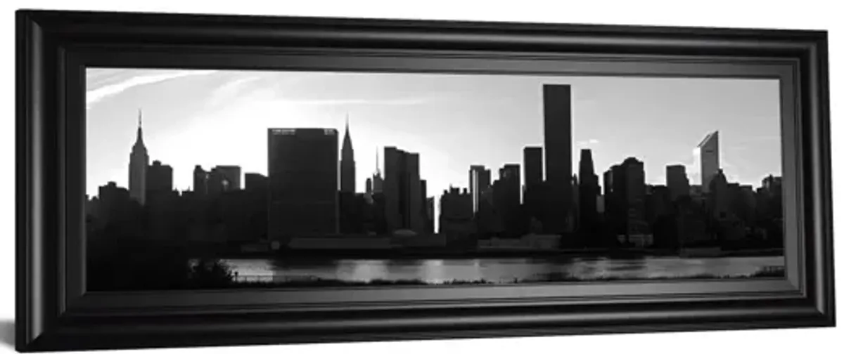 Panorama Of NYC VI By Jeff Pica - Framed Print Wall Art - Black