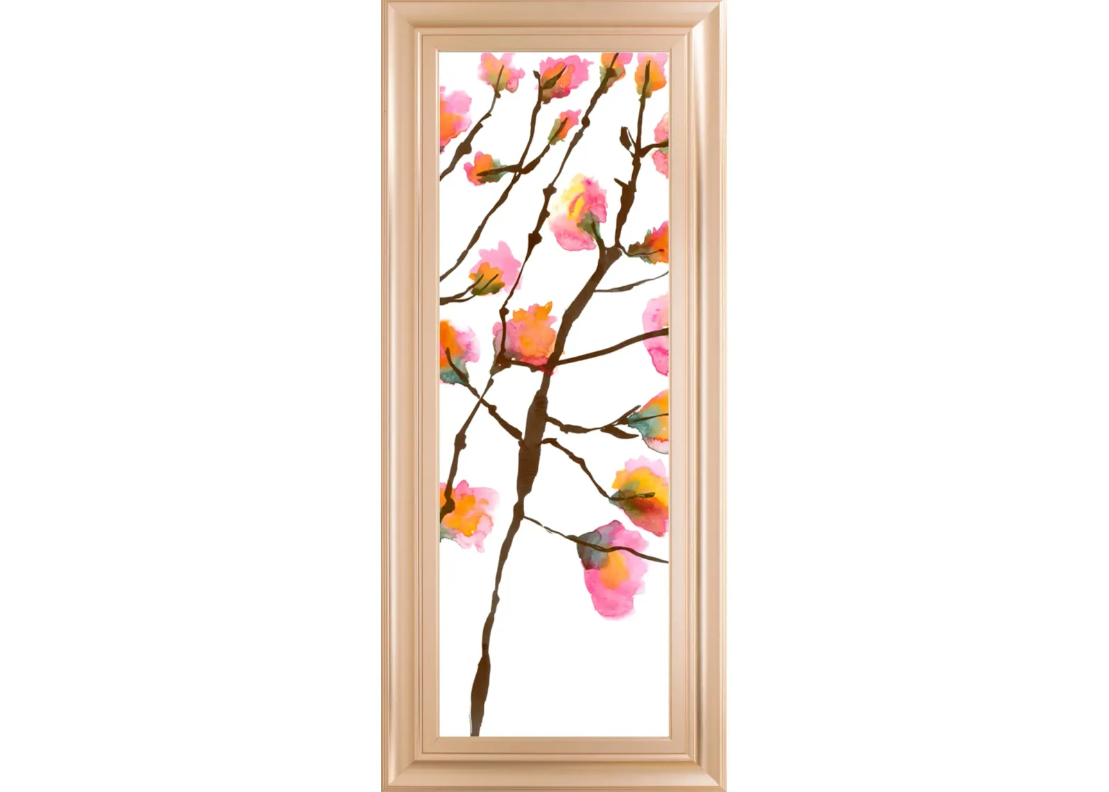 Inky Blossoms II By Deborah Velasquez - Framed Print Wall Art - Pink