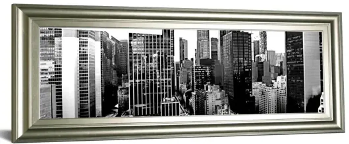 Panorama Of NYC VII By Jeff Pica - Framed Print Wall Art - Black