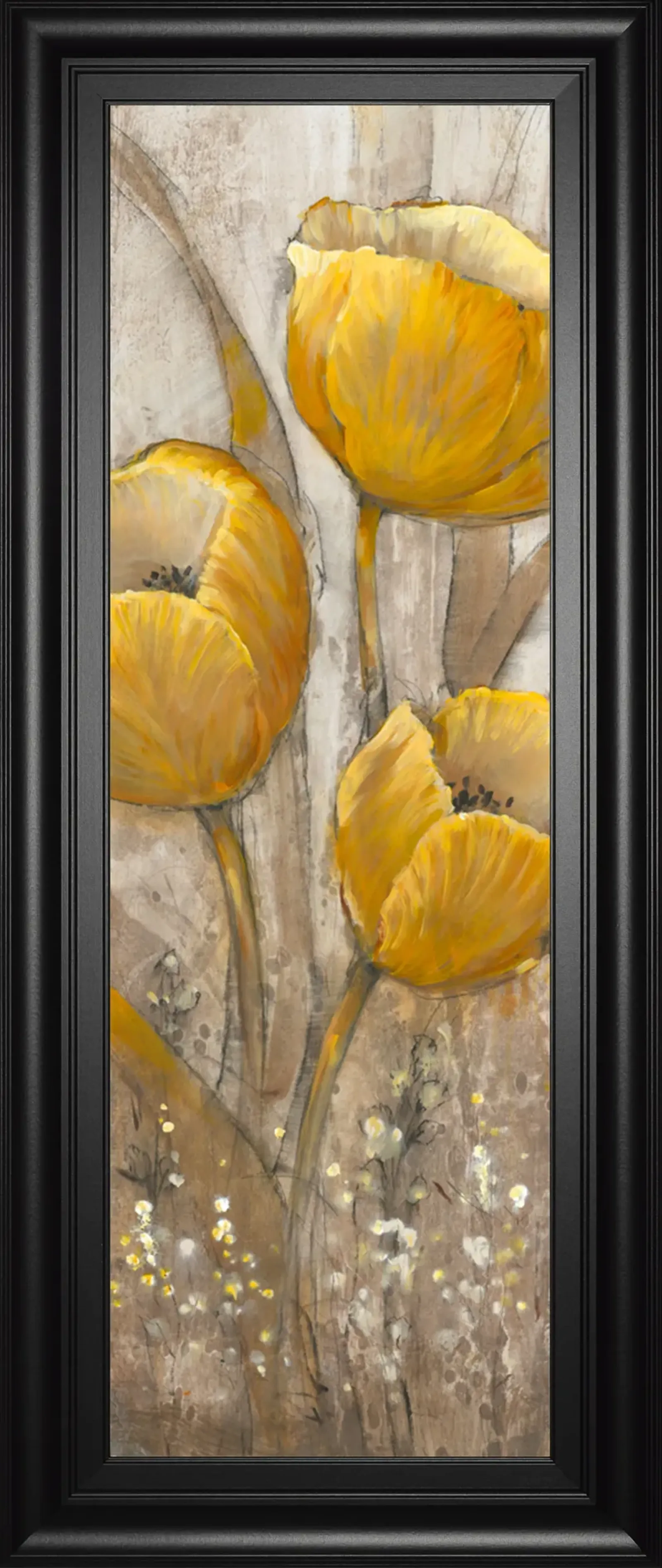 Ochre Tulips Il By Tim Otoole - Framed Print Wall Art - Yellow