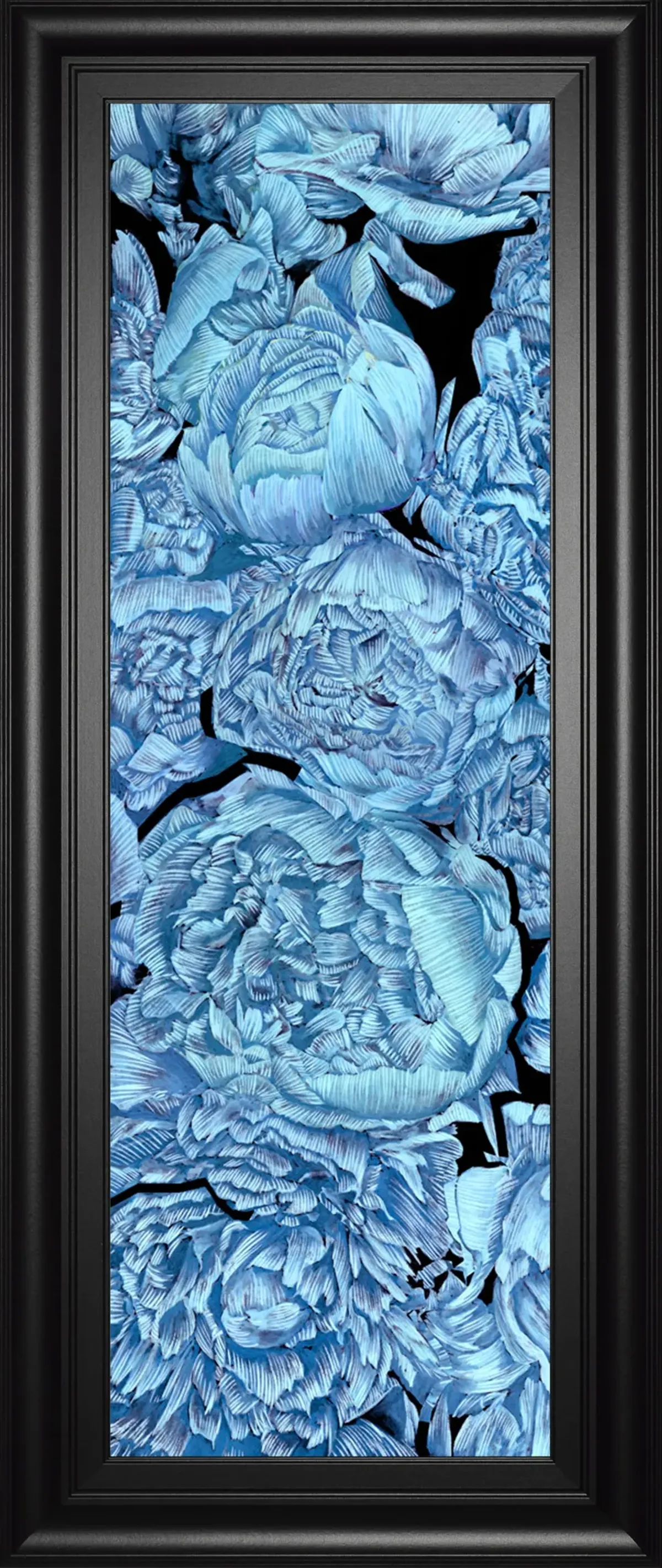 Blue Peonies Il By Melissa Wang - Framed Print Wall Art - Blue