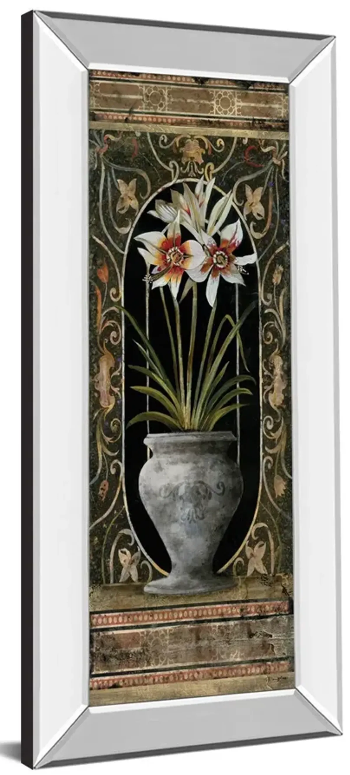 Blanco Botanical Il By Douglas - Mirror Framed Print Wall Art - Gold