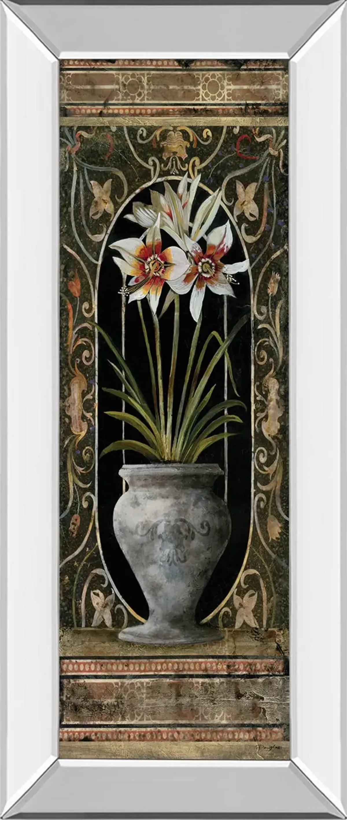 Blanco Botanical Il By Douglas - Mirror Framed Print Wall Art - Gold