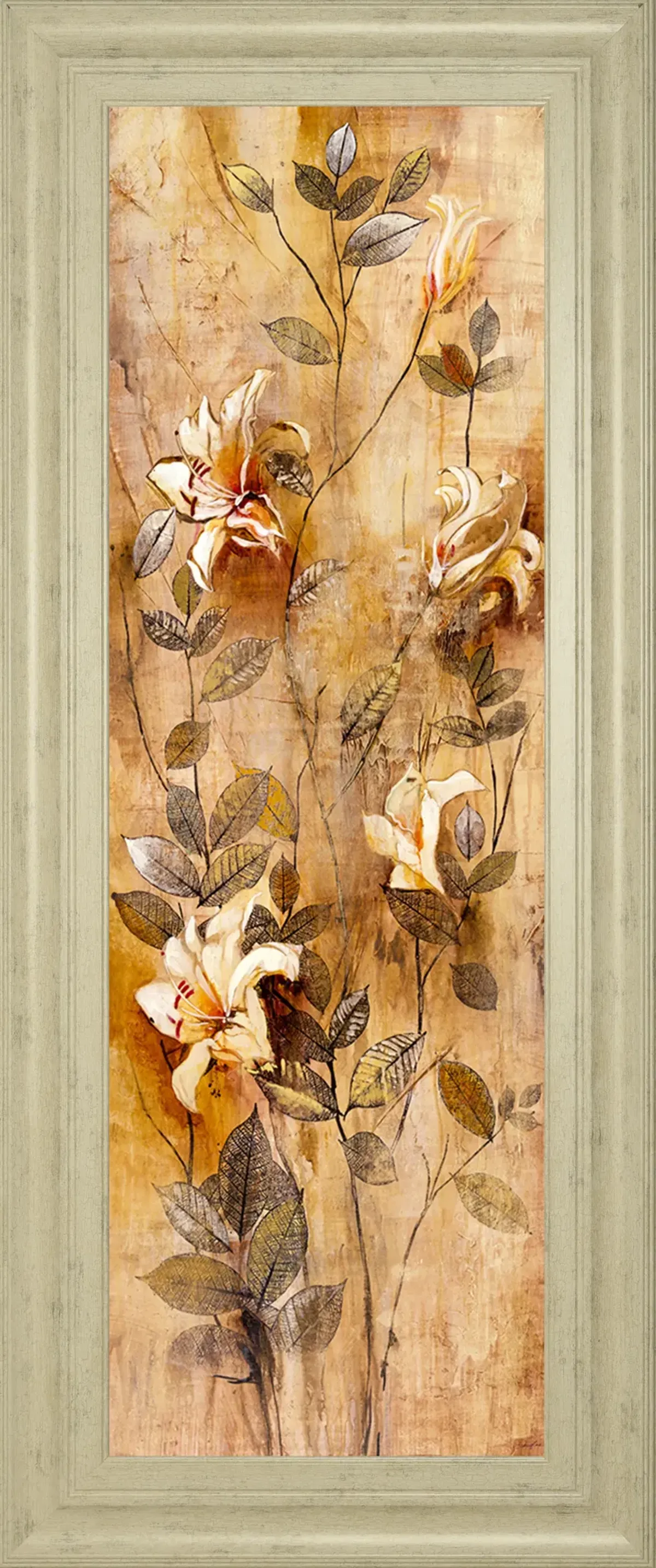 Candlelight Lilies I By Douglas - Framed Print Wall Art - Beige