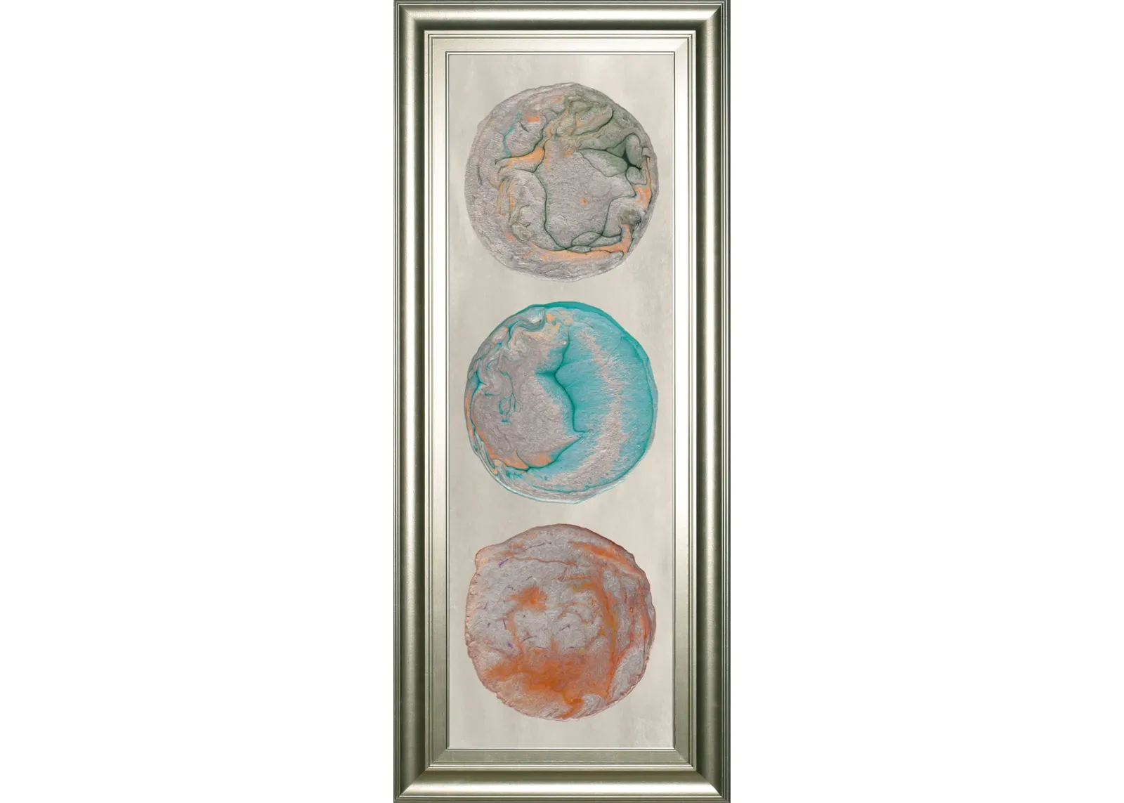 Planet Trio Il By Alicia Ludwig - Framed Print Wall Art - Blue