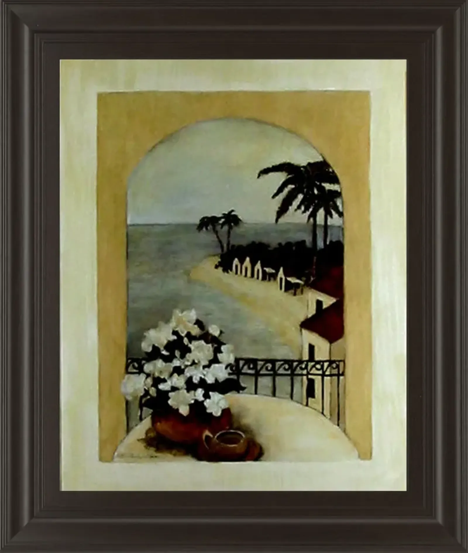 Tropical Moon By Ruane Manning - Framed Print Wall Art - Beige