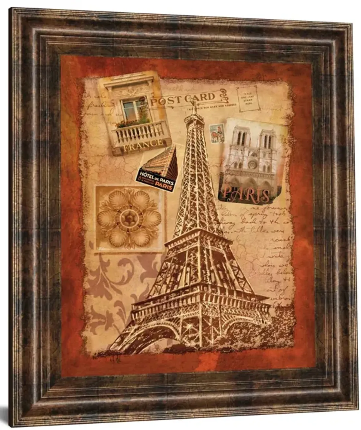 Memories Of Paris By Conrad Knutsen - Framed Print Wall Art - Red