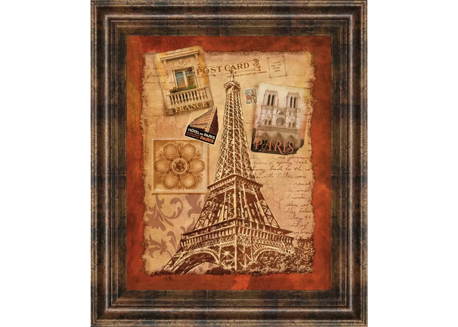 Memories Of Paris By Conrad Knutsen - Framed Print Wall Art - Red