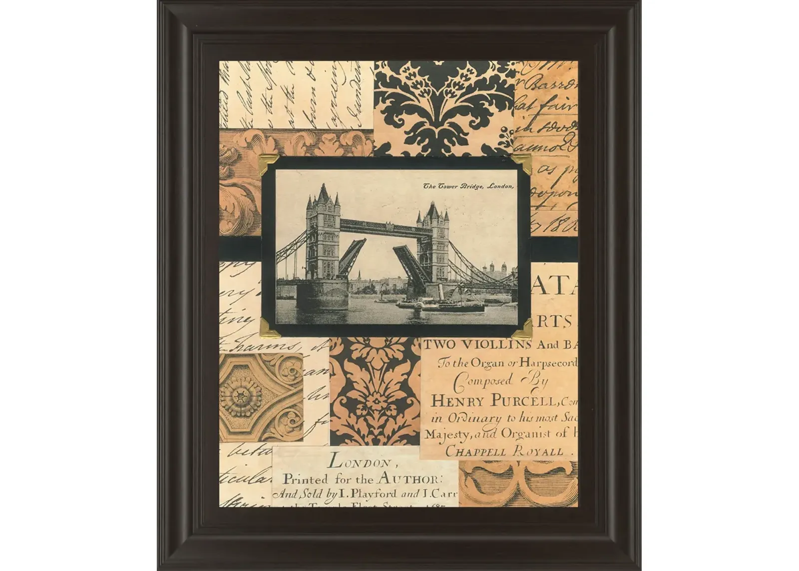 Travel Collage Il By Gillian Fullard Framed Print Wall Art - Beige