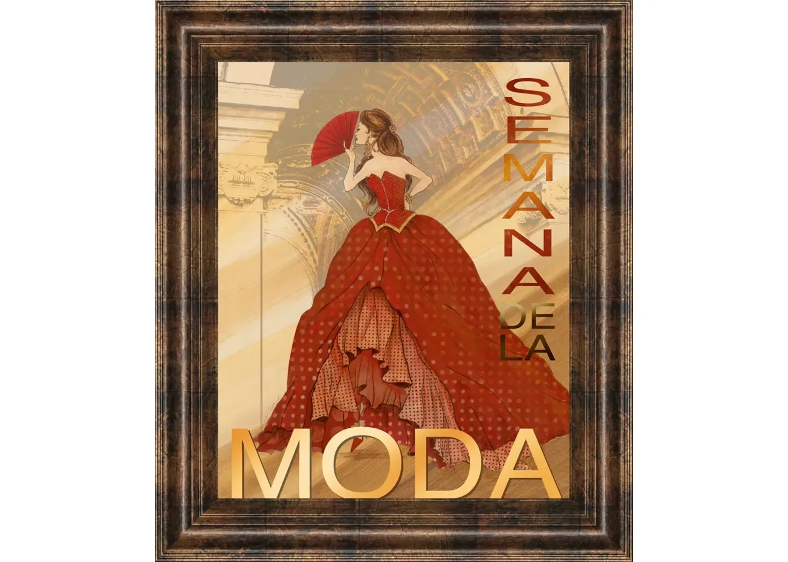 Semana De La Moda By Tava Studio - Framed Print Wall Art - Red