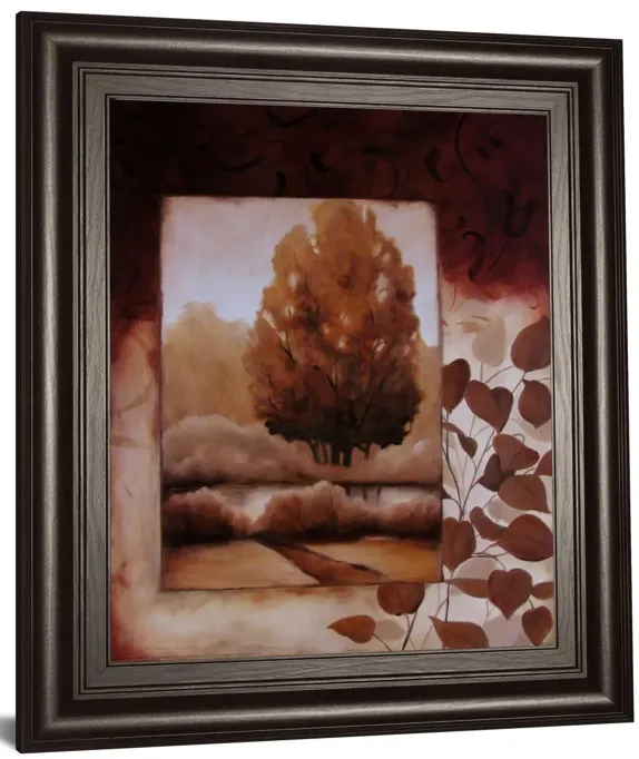 Fall Vignette Il By Carol Robinson - Framed Print Wall Art - Dark Brown