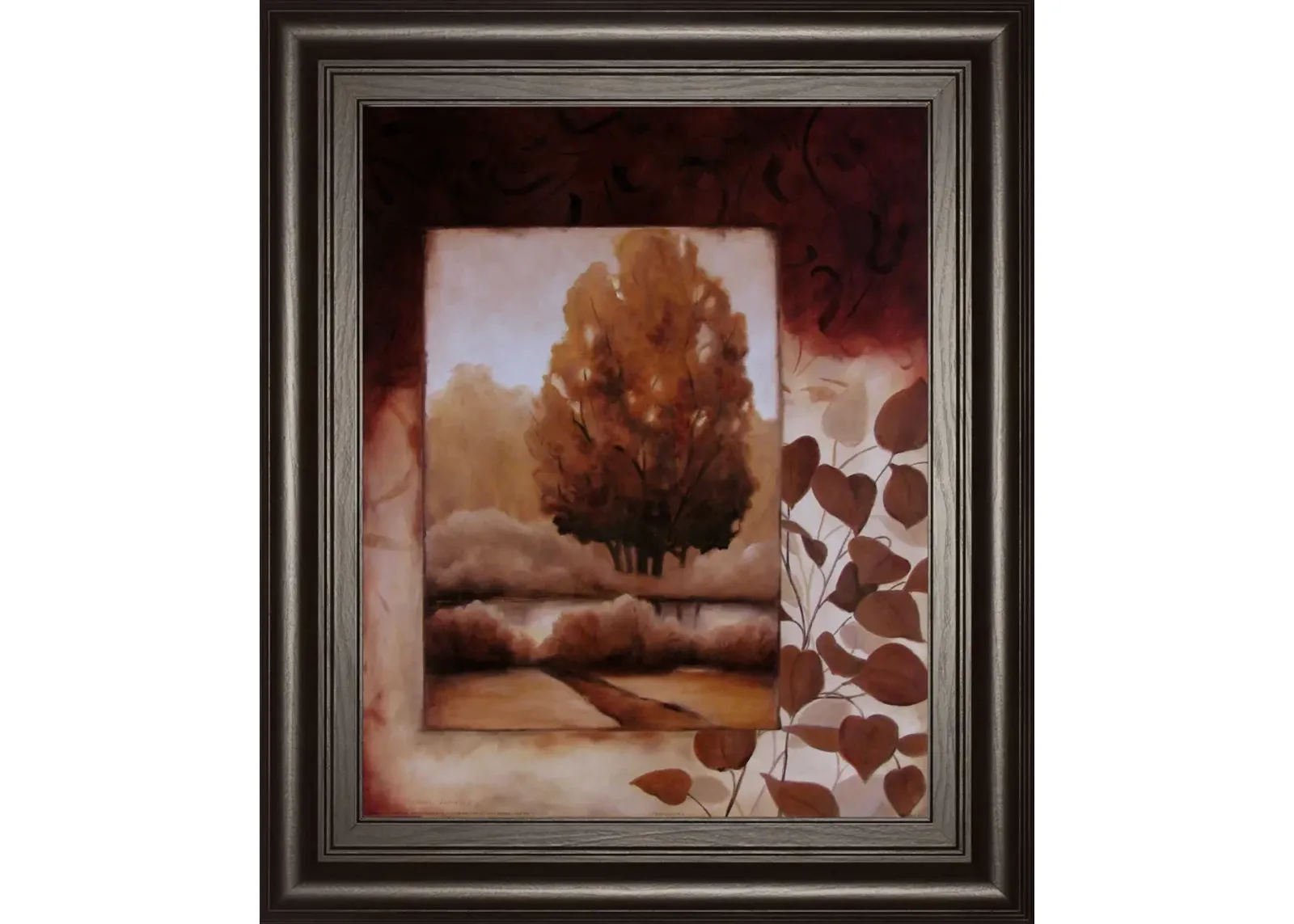 Fall Vignette Il By Carol Robinson - Framed Print Wall Art - Dark Brown