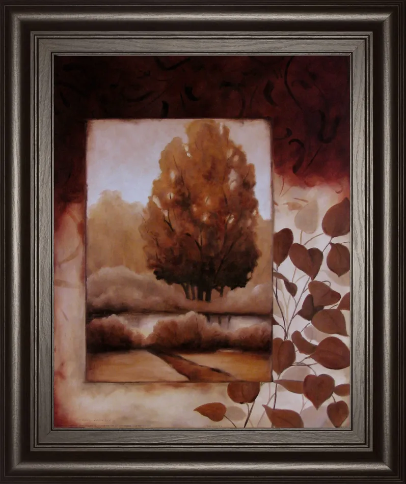 Fall Vignette Il By Carol Robinson - Framed Print Wall Art - Dark Brown