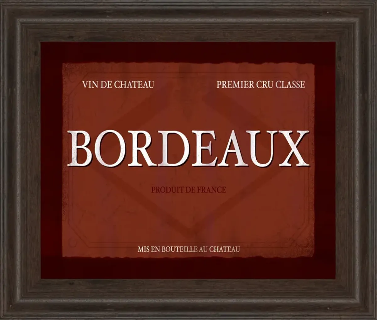 Bordeaux By Paola Viveiros - Framed Print Wall Art - Red