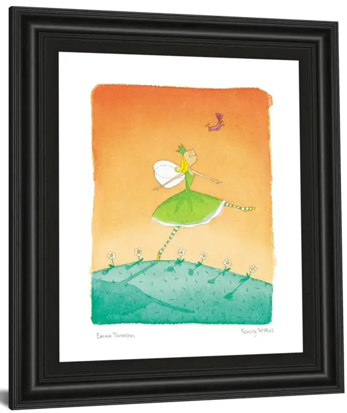 Felicity Wishes IV By Emma Thomson - Framed Print Wall Art - Orange