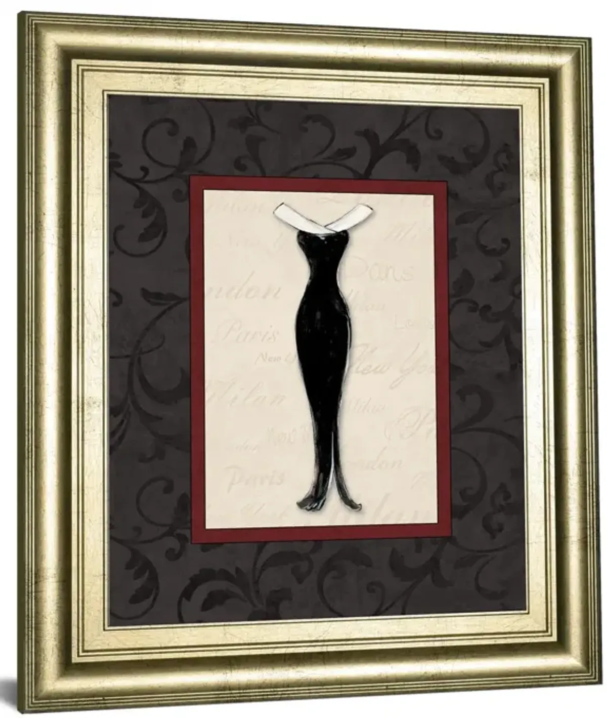 Fashion Dress I By Susan Osbourne Framed Print Wall Art - Black