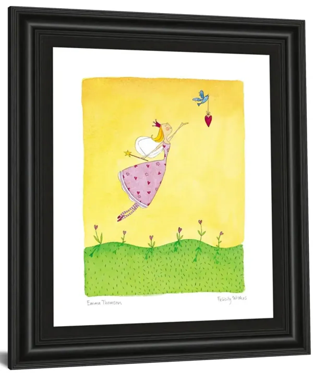 Felicity Wishes Il By Emma Thomson - Framed Print Wall Art - Yellow