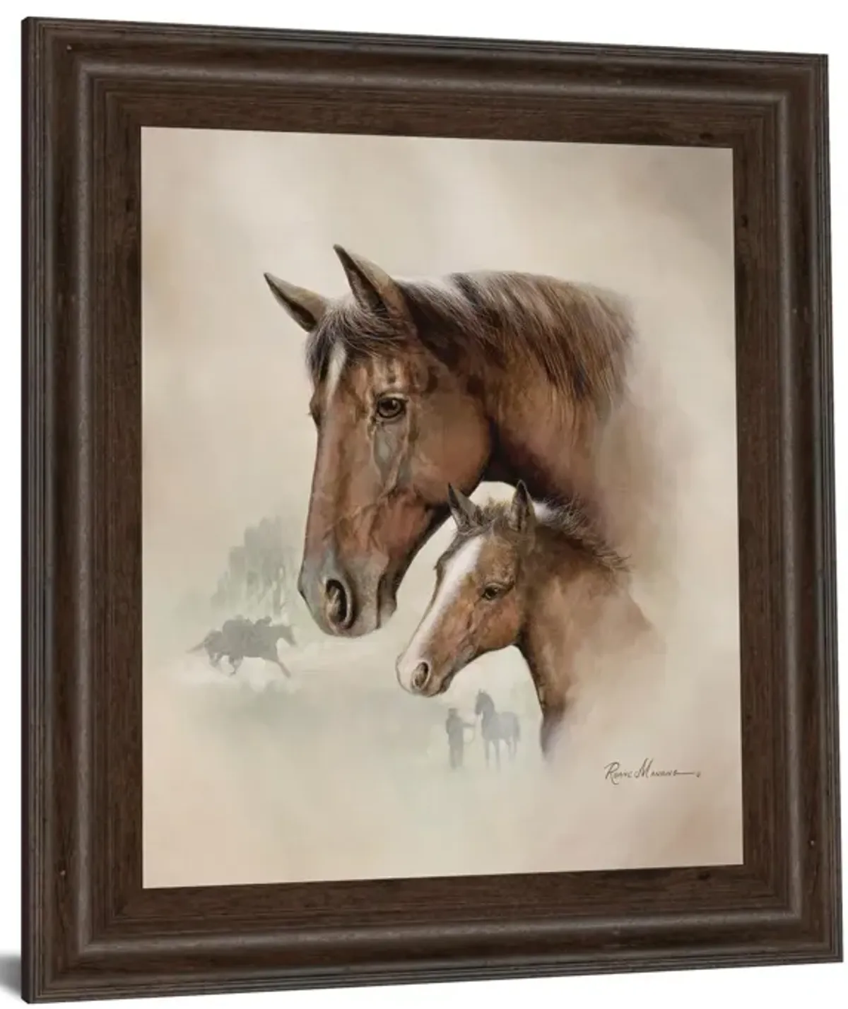 Race Horse I By Ruane Manning - Framed Print Wall Art - Dark Brown