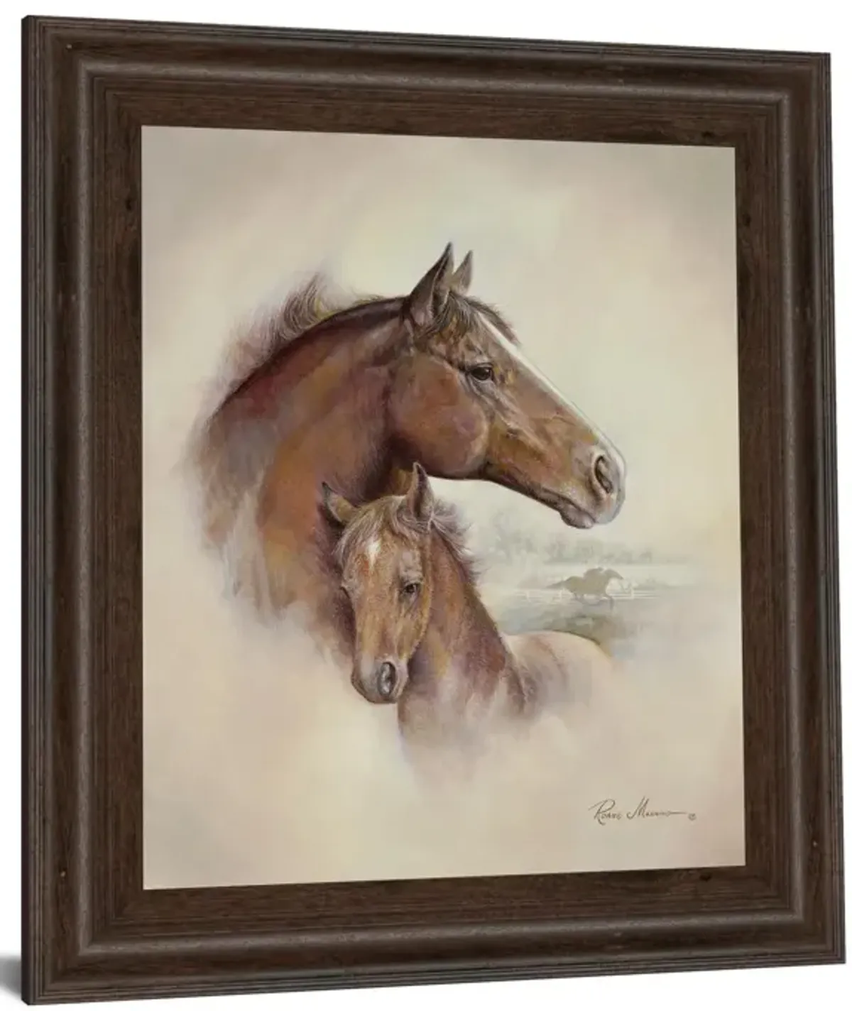 Race Horse Il By Ruane Manning - Framed Print Wall Art - Dark Brown