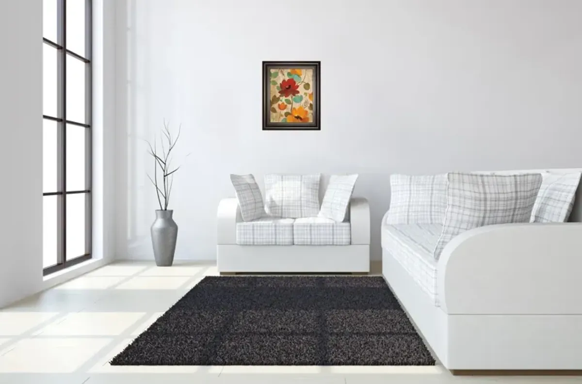 Vibrant Embroidery Il By Silvia Vassileva - Framed Print Wall Art - Red