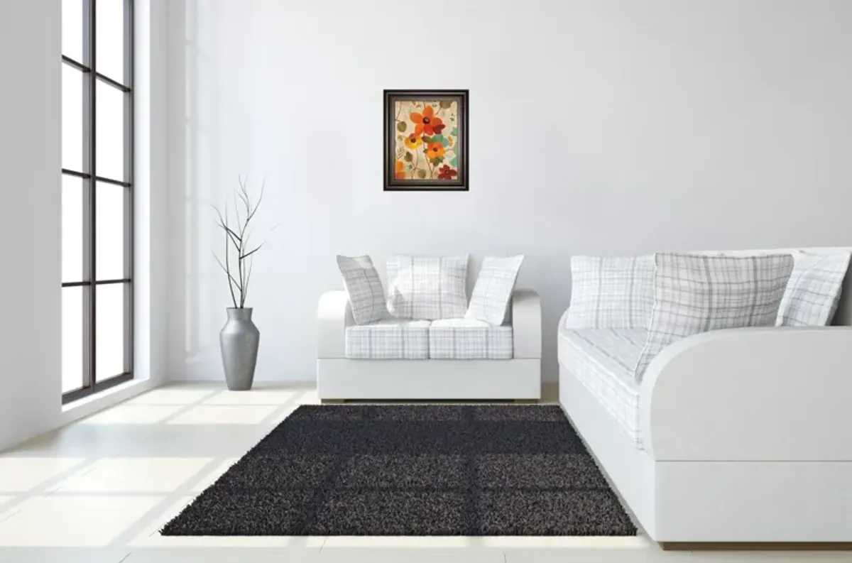 Vibrant Embroidery III By Silvia Vassileva - Framed Print Wall Art - Orange