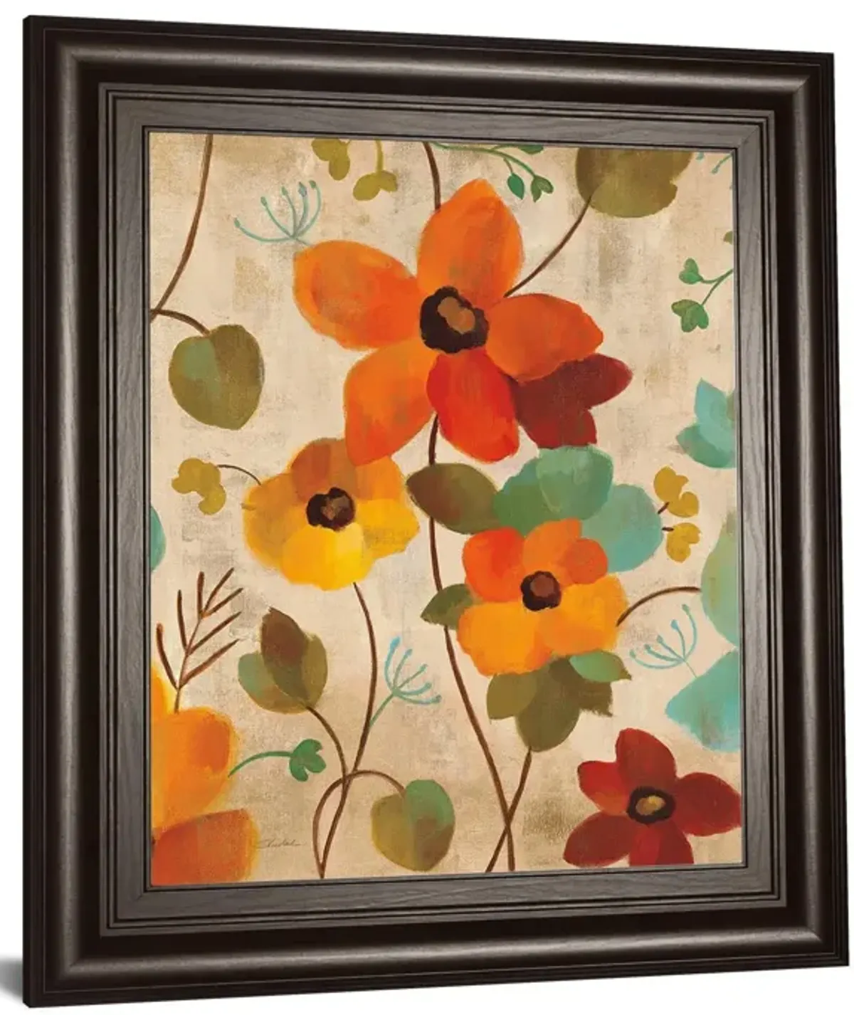 Vibrant Embroidery III By Silvia Vassileva - Framed Print Wall Art - Orange