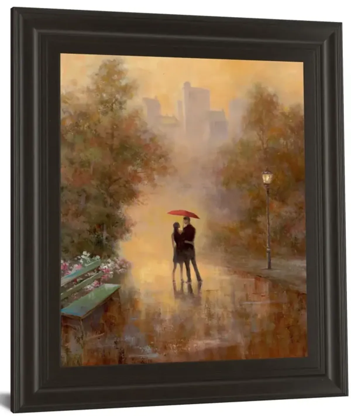 Walk In The Park I By T.C. Chiu - Framed Print Wall Art - Dark Brown