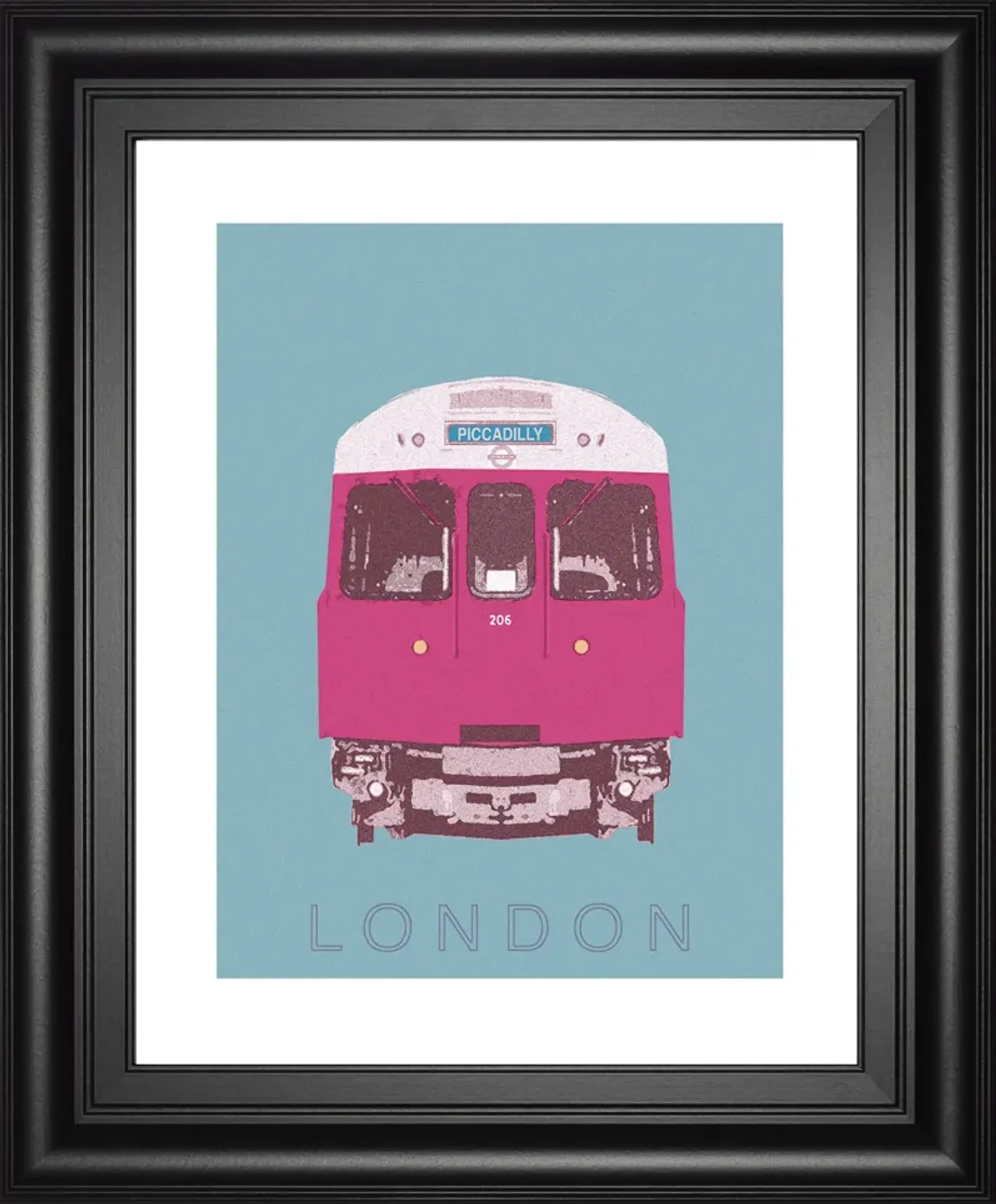 London Transport 3 By Ben James - Framed Print Wall Art - Purple