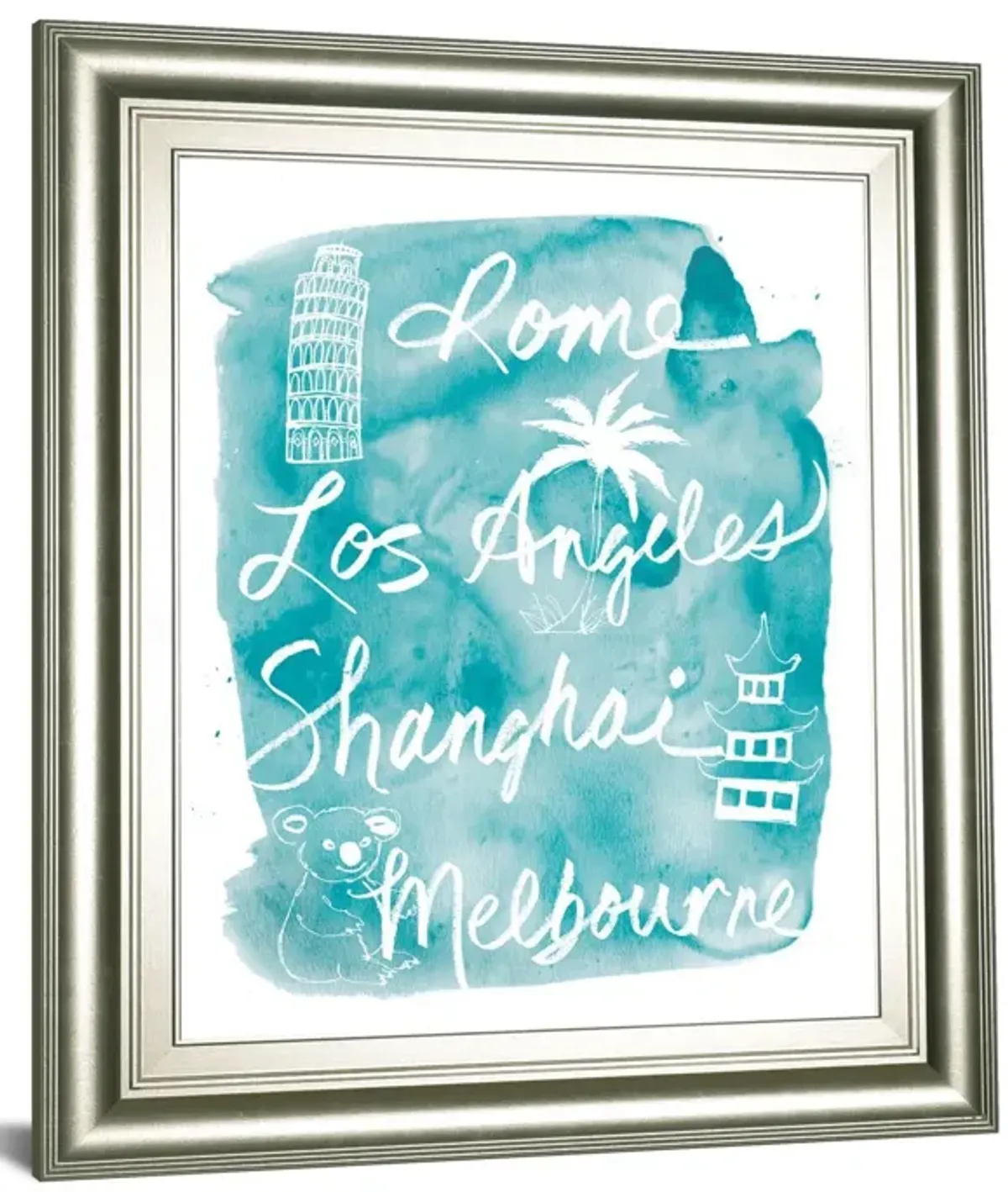 Sightseeing Il By Lottie Fontaine - Framed Print Wall Art - Blue