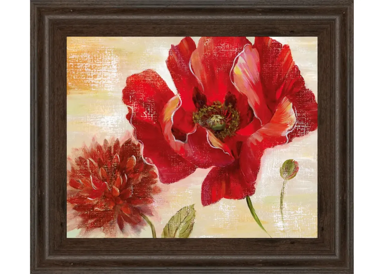 Passion For Poppies Il By Nan - Framed Print Wall Art - Red