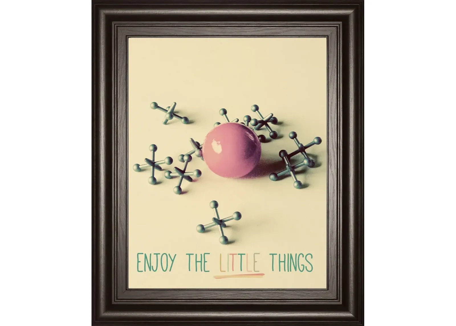 Enjoy The Little Things By Gail Peck - Framed Print Wall Art - Pink